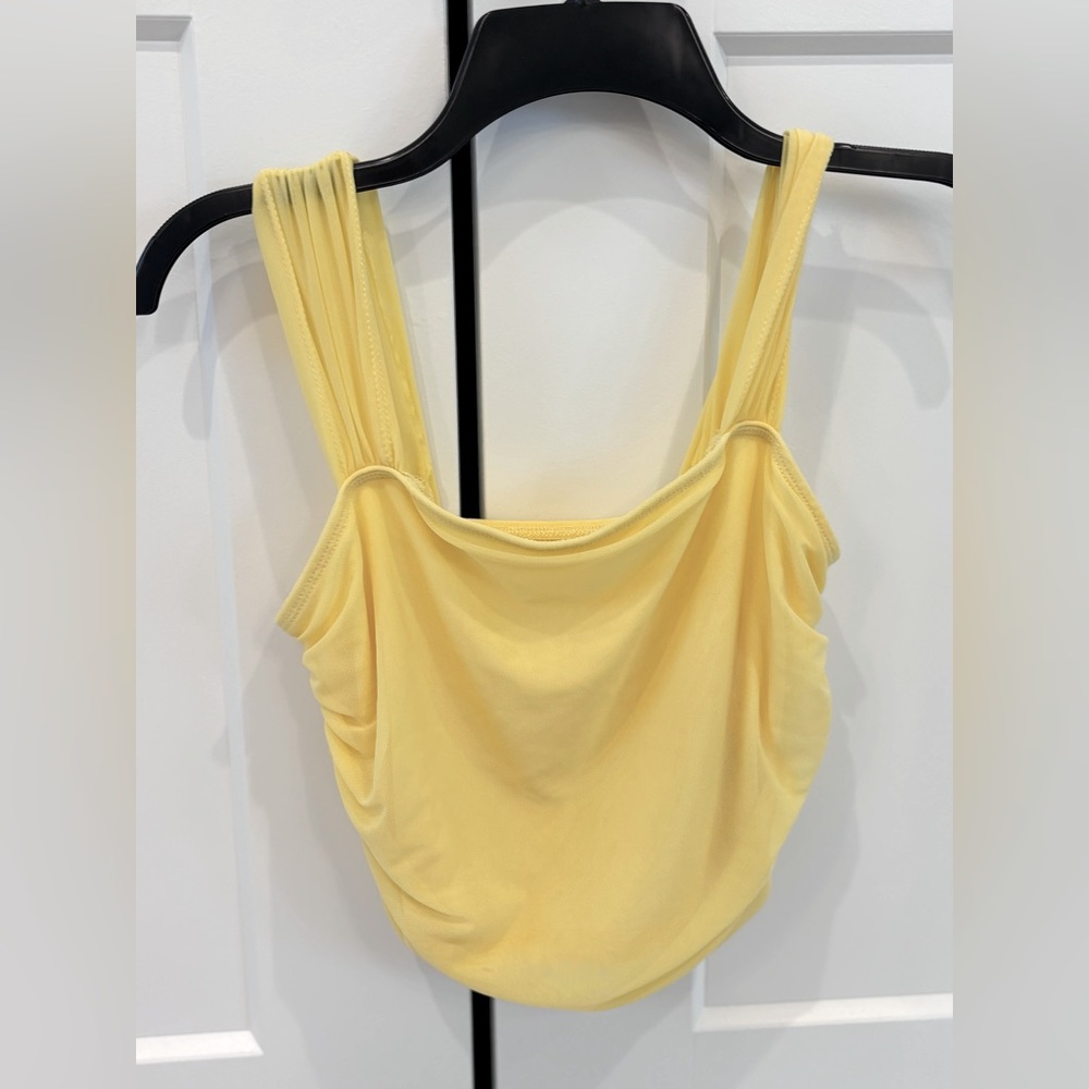 SHEIN Soft Yellow Crop Top